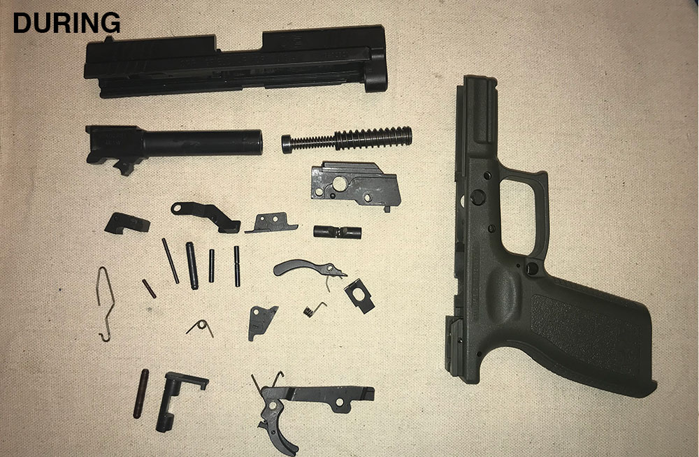 gun after it has been disassembled